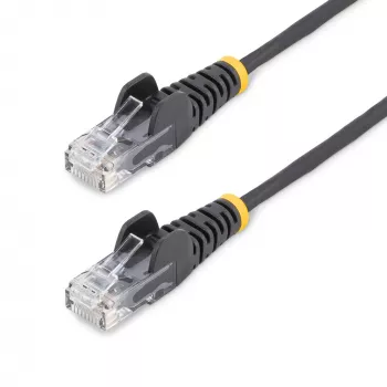 StarTech.com 10m μαύρο λεπτό καλώδιο Ethernet CAT6, προστασία γλωττίδων, 100W PoE, UTP, LSZH, 28AWG καθαρό γυμνό σύρμα χαλκού, λεπτό καλώδιο δικτύου RJ45 patch με ανακούφιση έλξης, ελεγμένο μεμονωμένα