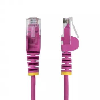 StarTech.com 50 cm ροζ λεπτό καλώδιο Ethernet CAT6, προστασία γλωττίδων, 100 W PoE, UTP, LSZH, 28AWG καθαρό γυμνό σύρμα χαλκού, λεπτό καλώδιο δικτύου RJ45 patch με ανακούφιση έλξης, ελεγμένο μεμονωμένα