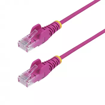 StarTech.com 2m ροζ λεπτό καλώδιο Ethernet CAT6, προστασία γλωττίδων, 100W PoE, UTP, LSZH, 28AWG καθαρός γυμνός χαλκός, λεπτό καλώδιο δικτύου RJ45 patch με ανακούφιση έλξης, ελεγμένο μεμονωμένα