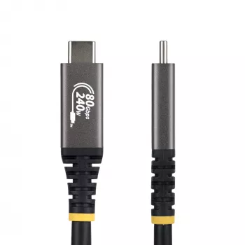 StarTech.com καλώδιο USB4 1m, 80Gbit/s, πιστοποιημένο USB-IF καλώδιο USB-C, 240W PD, 8K 120Hz/4K 240Hz DP2.1 DP80, περίβλημα TPE, συμβατό με Thunderbolt 4 – μαύρο καλώδιο USB-C