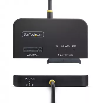 StarTech.com Προσαρμογέας USB-C/USB-A σε M.2 NVMe και 2,5 ίντσες/3,5 ίντσες SATA, 10 Gbit/s, αναγνώστης εξωτερικού SSD χωρίς εργαλεία, B+M/M-Key