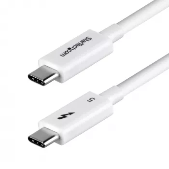 StarTech.com Καλώδιο Thunderbolt 5 1,5ft (50cm), 80Gbit/s/έως 120Gbit/s, 240W PD, 8K 60Hz, πιστοποιημένο καλώδιο Thunderbolt, συμβατό με Thunderbolt 4/USB4/USB-C – Λευκό