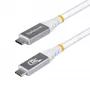 StarTech.com Καλώδιο USB4 1m (3ft), 80 Gbit/s, πιστοποιημένο από USB-IF καλώδιο USB-C, 240 W PD, 8K 120 Hz/4K 240 Hz DP2.1 DP80, περίβλημα TPE, συμβατό με Thunderbolt 4 – Λευκό καλώδιο USB-C