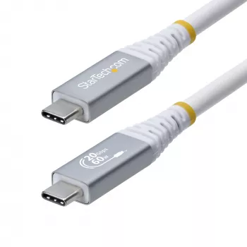 StarTech.com Καλώδιο USB4 3 m (10 ft), 20 Gbit/s, πιστοποιημένο από USB-IF καλώδιο USB-C, 60 W PD, 4K 120 Hz DP 1.4, περίβλημα TPE, Λευκό καλώδιο USB-C