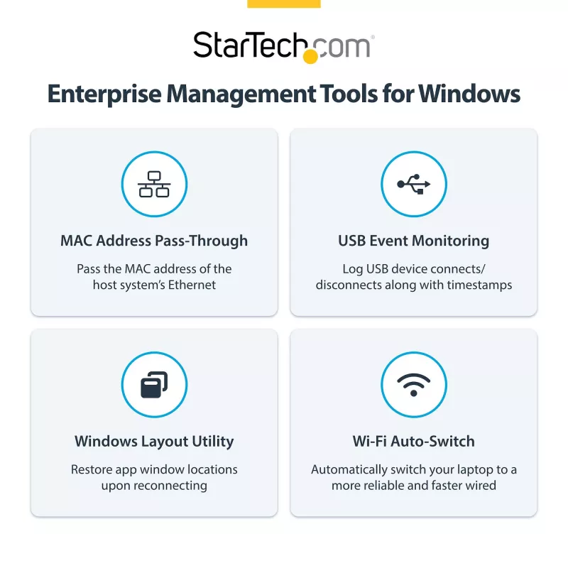 StarTech.com 199UE-USBC-DOCK Σταθμός σύνδεσης laptop/αντιγραφέας θυρών Ενσύρματο USB 3.2 Gen 2 (3.1 Gen 2) Type-C Γκρι