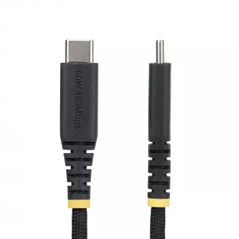 StarTech.com Καλώδιο φόρτισης USB-C 1m (3ft), 60W (3A) PD, διπλή πλεκτή επένδυση νάιλον/TPE, ανθεκτικό καλώδιο φόρτισης USB-C, καλώδιο φορτιστή laptop USB 2.0