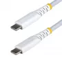StarTech.com Λευκό καλώδιο φόρτισης USB-C 15cm (6in), 60W (3A) PD, διπλή πλεκτή επένδυση νάιλον/TPE, ανθεκτικό καλώδιο φόρτισης USB-C, καλώδιο φορτιστή laptop USB 2.0