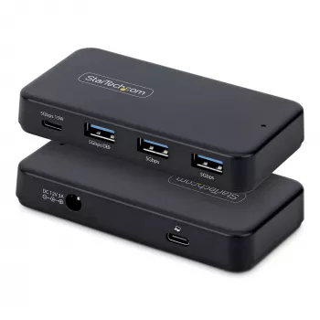 StarTech.com Hub USB-C και USB-A 4 θυρών, 5Gbps, αυτοτροφοδοτούμενο, καλώδιο host 2 σε 1 USB-C και USB-A, 1x USB-C και 3x USB-A (1x BC 1.2), τροφοδοτικό 36W περιλαμβάνεται
