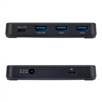 StarTech.com Hub USB-C και USB-A 4 θυρών, 5Gbps, αυτοτροφοδοτούμενο, καλώδιο host 2 σε 1 USB-C και USB-A, 1x USB-C και 3x USB-A (1x BC 1.2), τροφοδοτικό 36W περιλαμβάνεται