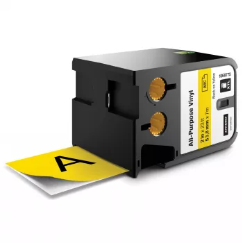 DYMO XTL Ετικέτες βινυλίου γενικής χρήσης | 54 mm x 7 m | Μαύρο σε κίτρινο