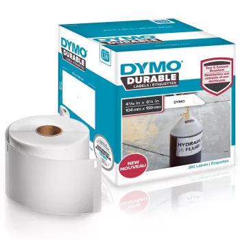 DYMO LW Durable Ετικέτες – 104 x 159 mm – 1933086, Λευκό, Αυτοκόλλητη ετικέτα εκτυπωτή, Πολυπροπυλένιο (PP), Μόνιμη, Ορθογώνια, -18 – 50 °C