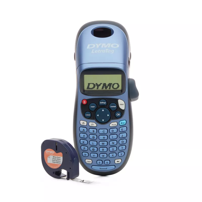 DYMO LetraTag LT-100H Φορητός εκτυπωτής ετικετών | Εκτυπωτής ετικετών με πληκτρολόγιο ABC και εύχρηστη οθόνη LCD 13 χαρακτήρων | για το σπίτι ή το γραφείο | Μπλε