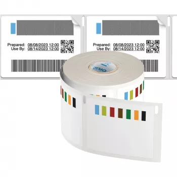 DYMO Authentic LabelWriter Ετικέτες για εναλλαγή αποθέματος για τη βιομηχανία τροφίμων | 54 mm x 70 mm | 400 αυτοκόλλητες ετικέτες με χρωματικό κώδικα | Για εκτυπωτές ετικετών LabelWriter