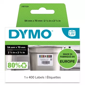 DYMO Authentic LabelWriter Ετικέτες για εναλλαγή αποθέματος για τη βιομηχανία τροφίμων | 54 mm x 70 mm | 400 αυτοκόλλητες ετικέτες με χρωματικό κώδικα | Για εκτυπωτές ετικετών LabelWriter