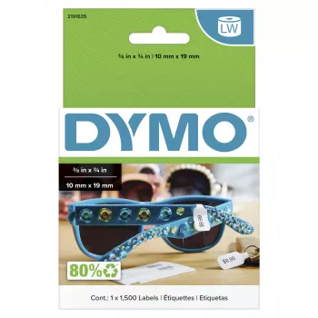 DYMO Authentic LW 2-Up Ετικέτες τιμών | 10 mm x 19 mm | Ετικέτες για εκτυπωτές ετικετών LabelWriter | 1 ρολό με 1500 αυτοκόλλητα ετικετών τιμών