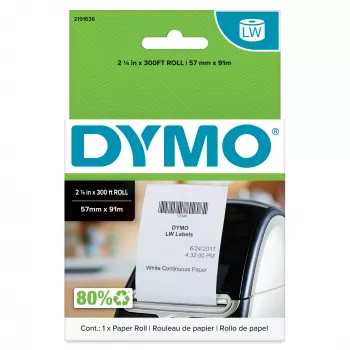 DYMO Authentic LabelWriter Ετικέτες συνεχούς ρολού | 57 mm x 91 m (2 1/4 ίντσες x 300 ft) | Ετικέτες για εκτυπωτές ετικετών LabelWriter | 1 ρολό