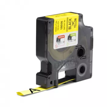 DYMO Rhino Βιομηχανικοί Θερμοσυστελλόμενοι Σωλήνες Ετικετών Καλωδίων | 12 mm x 1,5 m | Μαύρο σε κίτρινο | για εκτυπωτές ετικετών Rhino
