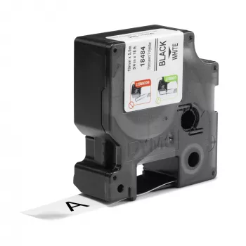 DYMO Rhino Βιομηχανικές Μόνιμες Πολυεστερικές Ετικέτες | 19 mm x 5,5 m | Μαύρη εκτύπωση σε λευκό | Αυτοκόλλητες | για εκτυπωτές ετικετών Rhino & LabelManager