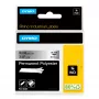 DYMO Rhino Βιομηχανικές Μόνιμες Πολυεστερικές Ετικέτες | 9 mm x 5,5 m | Μαύρη εκτύπωση σε μεταλλικό | Αυτοκόλλητες | για εκτυπωτές ετικετών Rhino & LabelManager