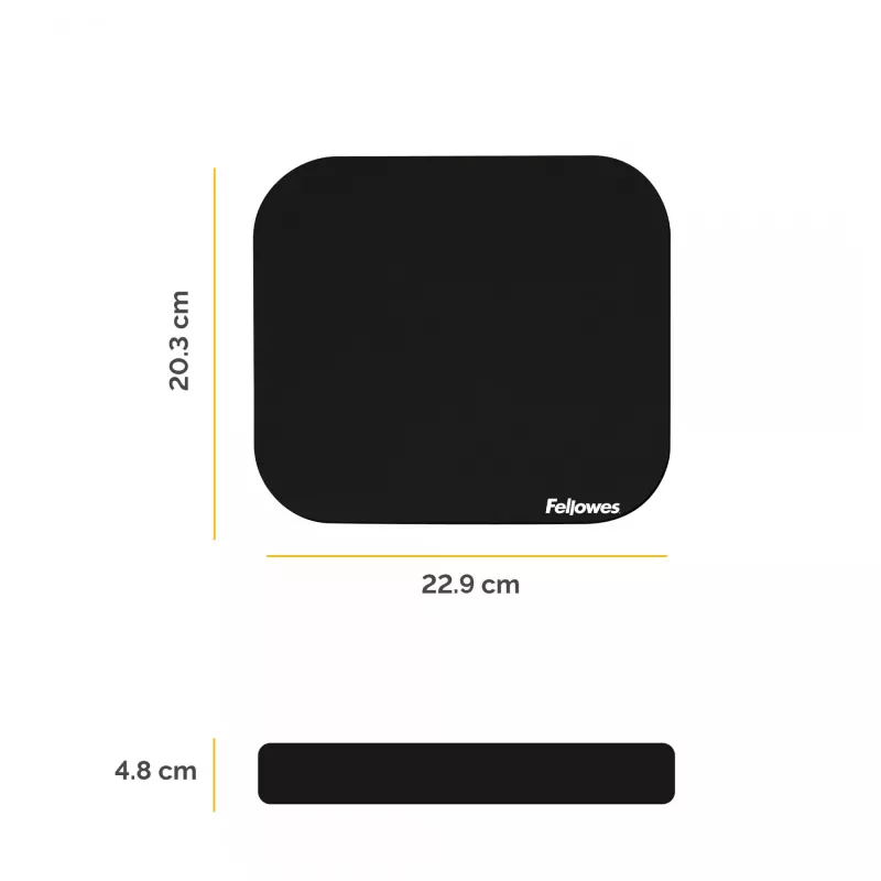 Fellowes Premium mouse pad - μαύρο, μαύρο, μονόχρωμο, πολυεστέρας, καουτσούκ
