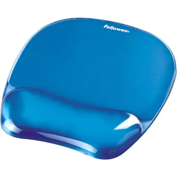 Fellowes Mouse Mat Wrist Support - Crystals Gel mouse pad με αντιολισθητική βάση καουτσούκ - Εργονομικό mouse pad για υπολογιστή, laptop, home-office – Συμβατό με laser και οπτικά ποντίκια – μπλε