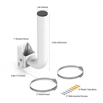 TP-Link Omada σετ στήριξης ιστού/τοίχου για outdoor access point, βάση στήριξης access point Wi-Fi, λευκό, ανοξείδωτο ατσάλι, TP-Link, 400 g, 1 τεμ.