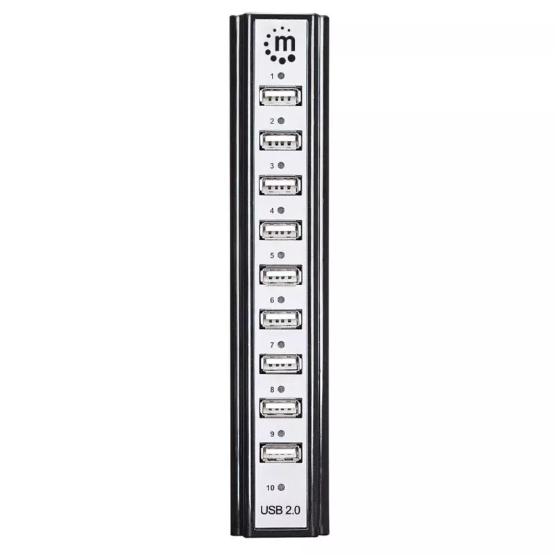 USB hub Manhattan USB-A 10 θυρών, 480 Mbit/s, μαύρο