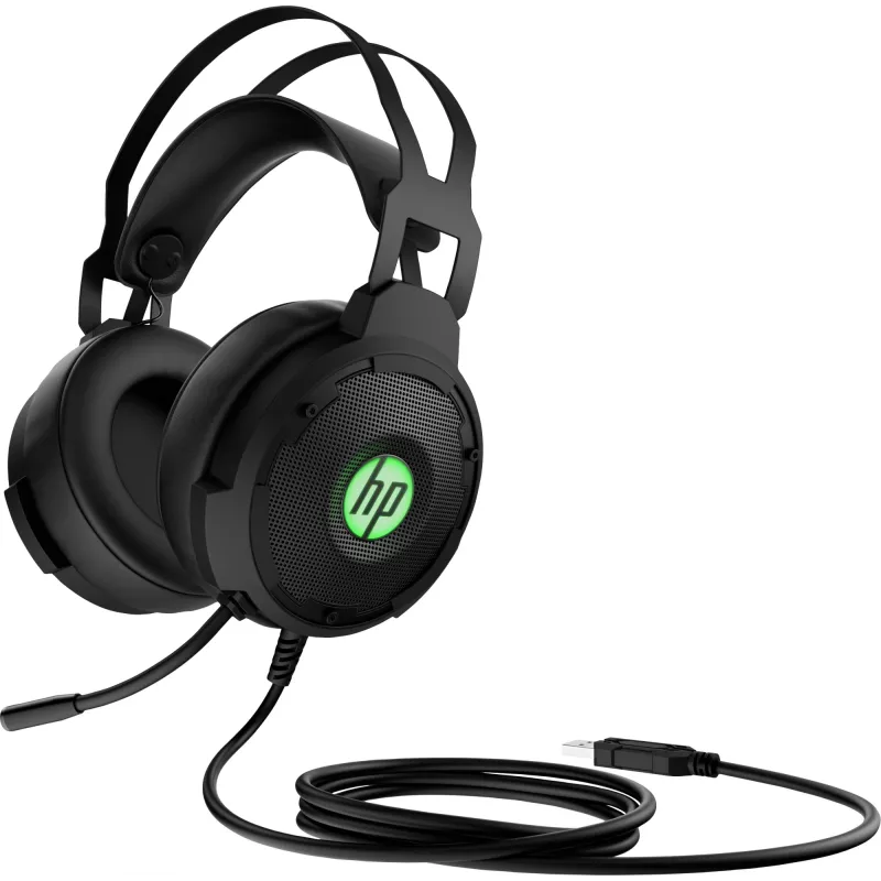 HP Pavilion Gaming Headset 600, ενσύρματο, gaming, 360 g, headset, μαύρο, πράσινο