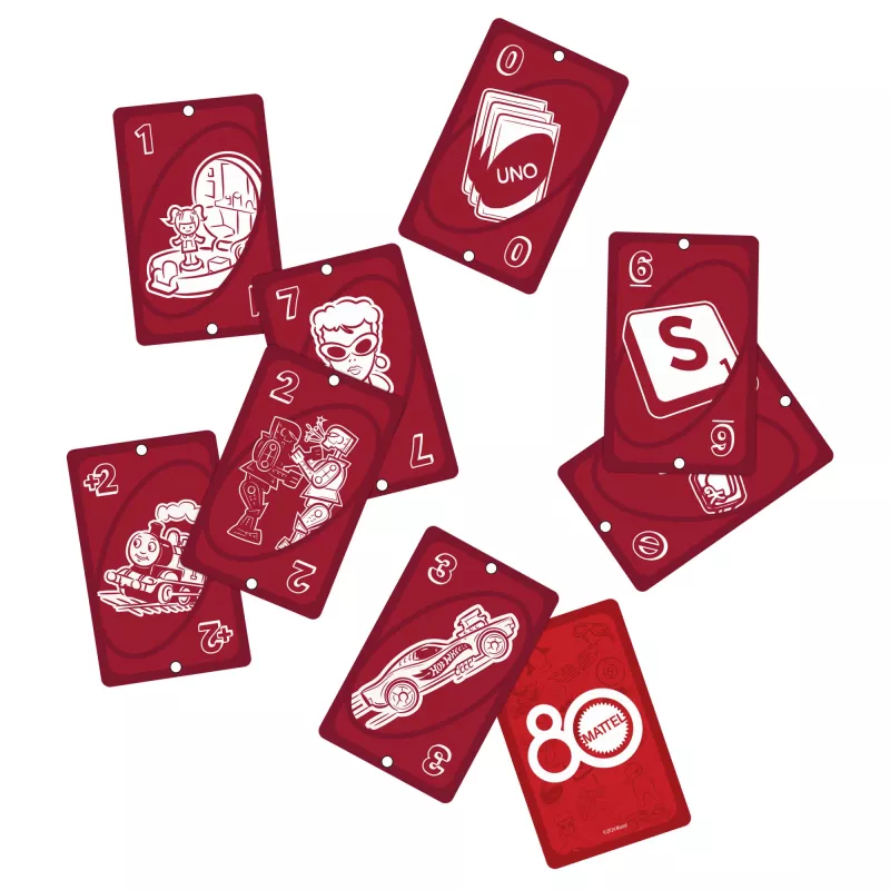 UNO Mattel 80th Ruby Red παιχνίδι καρτών για παιδιά & οικογενειακή βραδιά