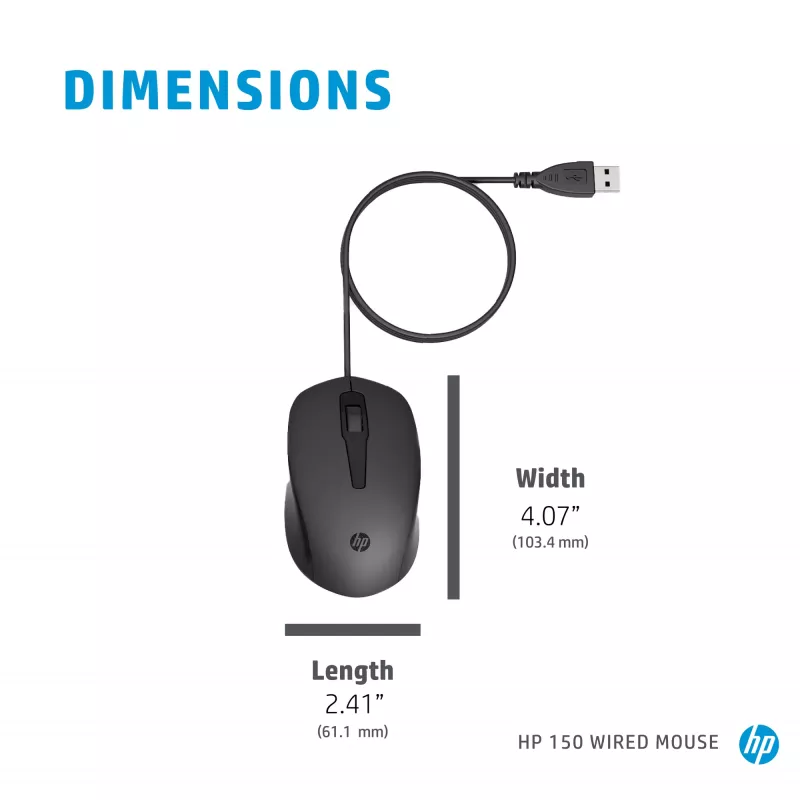 Ποντίκι HP 150 ενσύρματο USB Type-A