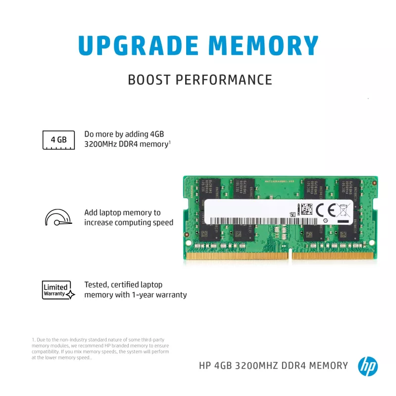 HP 286H5AA μονάδα μνήμης 4 GB 1 x 4 GB DDR4 260-Pin SO-DIMM