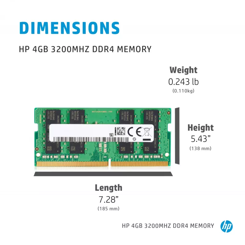 HP 286H5AA μονάδα μνήμης 4 GB 1 x 4 GB DDR4 260-Pin SO-DIMM