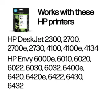 HP 305 συσκευασία 2 τεμ. Original μελανοδοχεία, μαύρο, cyan, magenta, κίτρινο, βαφή με βάση χρωστική, μελάνι με βάση pigment, 2 τεμ., 120 σελίδες, 100 σελίδες