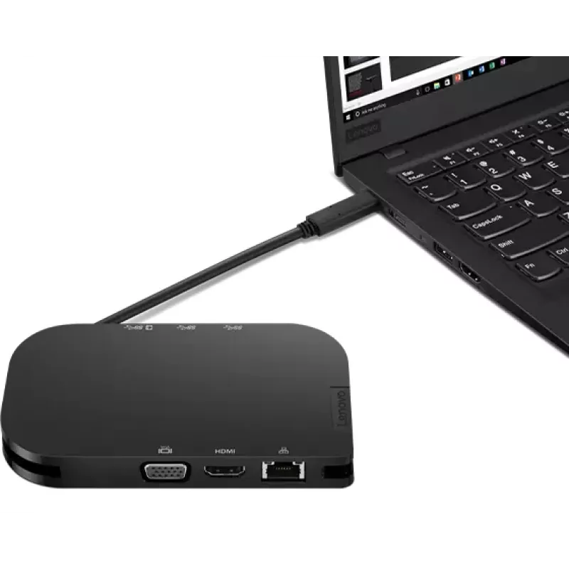 Lenovo 4X91H02421 Hub Διεπαφής USB Type-C 5000 Mbit/s Μαύρο