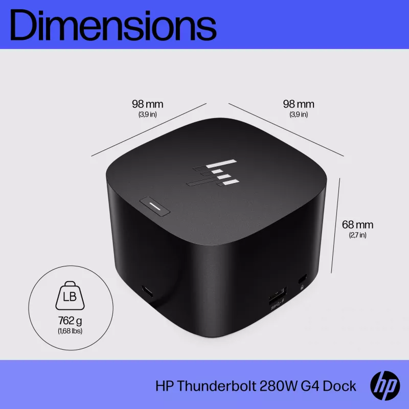 HP Thunderbolt Dock 280W G4 Ενσύρματο Docking Station Thunderbolt 4 Μαύρο