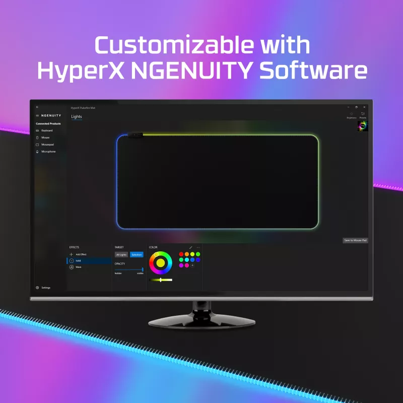 HyperX Pulsefire Mat - RGB Gaming mouse pad - Ύφασμα (XL)