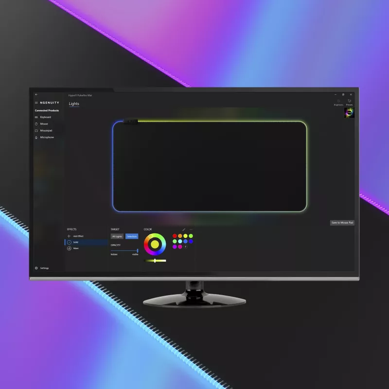 HyperX Pulsefire Mat - RGB Gaming mouse pad - Ύφασμα (XL)