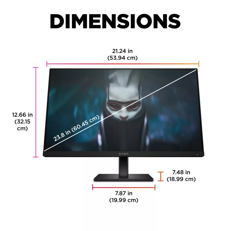 OMEN by HP 60,5 cm (23,8″) FHD 165Hz Οθόνη Gaming – OMEN 24