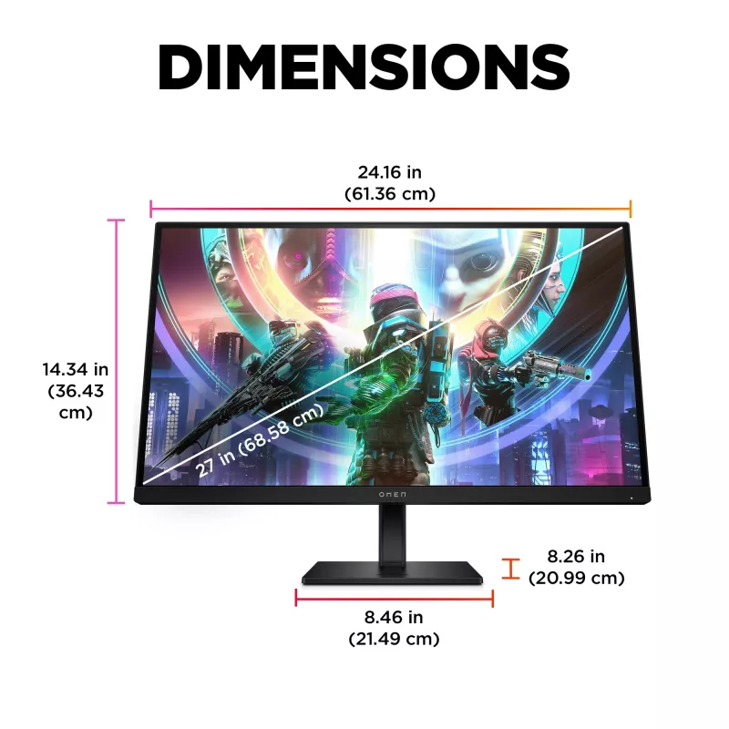 OMEN by HP 27 ιντσών QHD 240Hz Οθόνη Gaming – OMEN 27qs