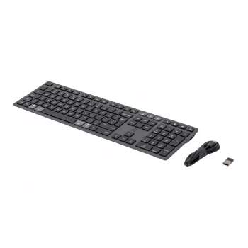 HP 720 Multi-Device Επαναφορτιζόμενο ασύρματο πληκτρολόγιο, Full-size (100%), Ασύρματο, USB + Bluetooth, Μηχανικό, QWERTY, μαύρο