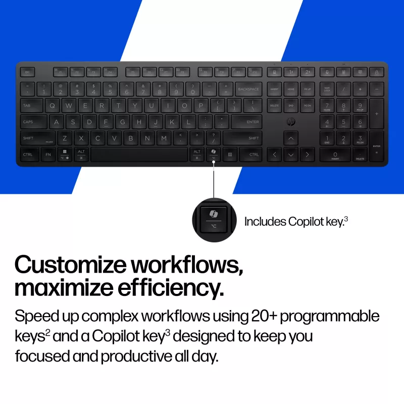 HP 495K Multi-Device Dual-Mode Πληκτρολόγιο, Full-Size (100%), ασύρματο, USB + Bluetooth, μαύρο