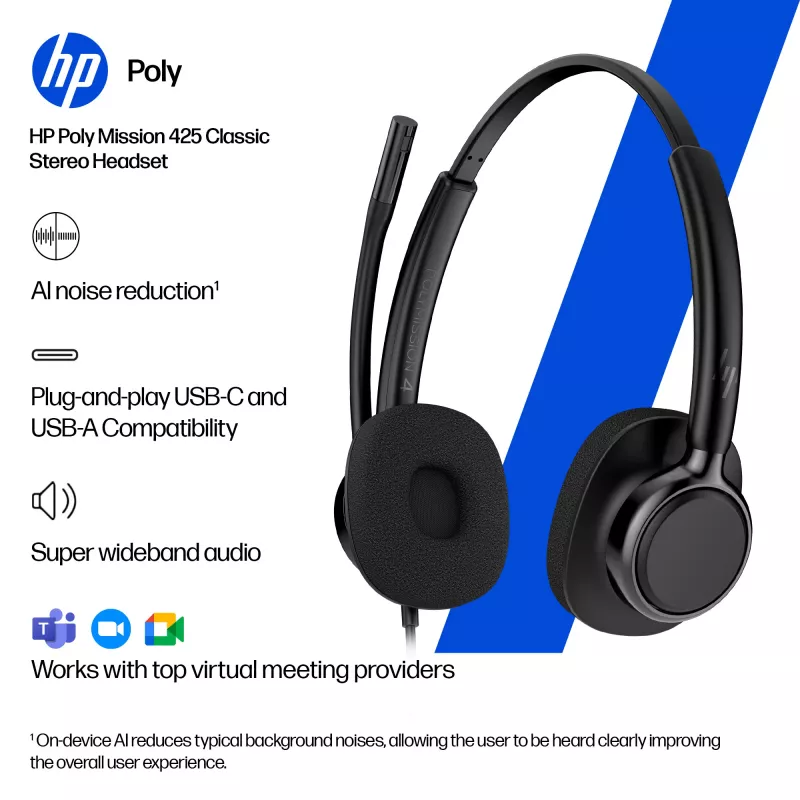 Ενσύρματο USB Headset HP POLY MISSION 415 USB HS CL WW από HP, μοντέλο C01A9AA#AC3
