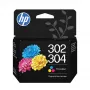 HP 302/304 Tri-Color Γνήσιο μελανοδοχείο. Απόδοση έγχρωμων σελίδων: 100 σελίδες, Χρώματα εκτύπωσης: Cyan, Magenta, Κίτρινο, Ποσότητα ανά συσκευασία: 1 τεμ.