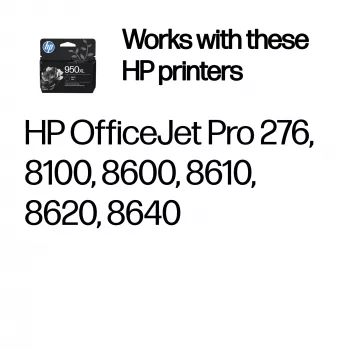 HP 950XL High Yield Μαύρο Γνήσιο μελανοδοχείο, Μαύρο, 1 τεμ., 1650 σελίδες