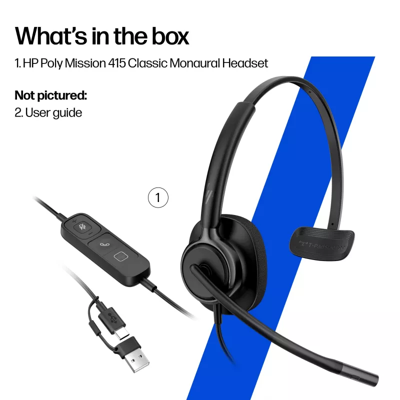 HP Poly Mission 425 Stereo USB Ακουστικά με καλώδιο