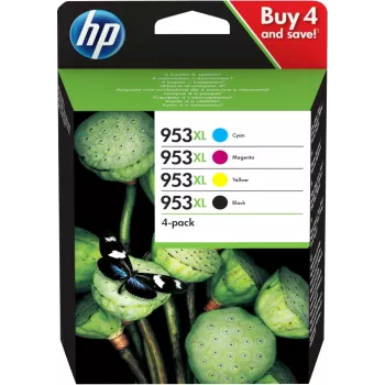 HP 953XL Μελανοδοχείο Γνήσιο Υψηλής (XL) Απόδοσης Μαύρο, Κυανό, Ματζέντα, Κίτρινο