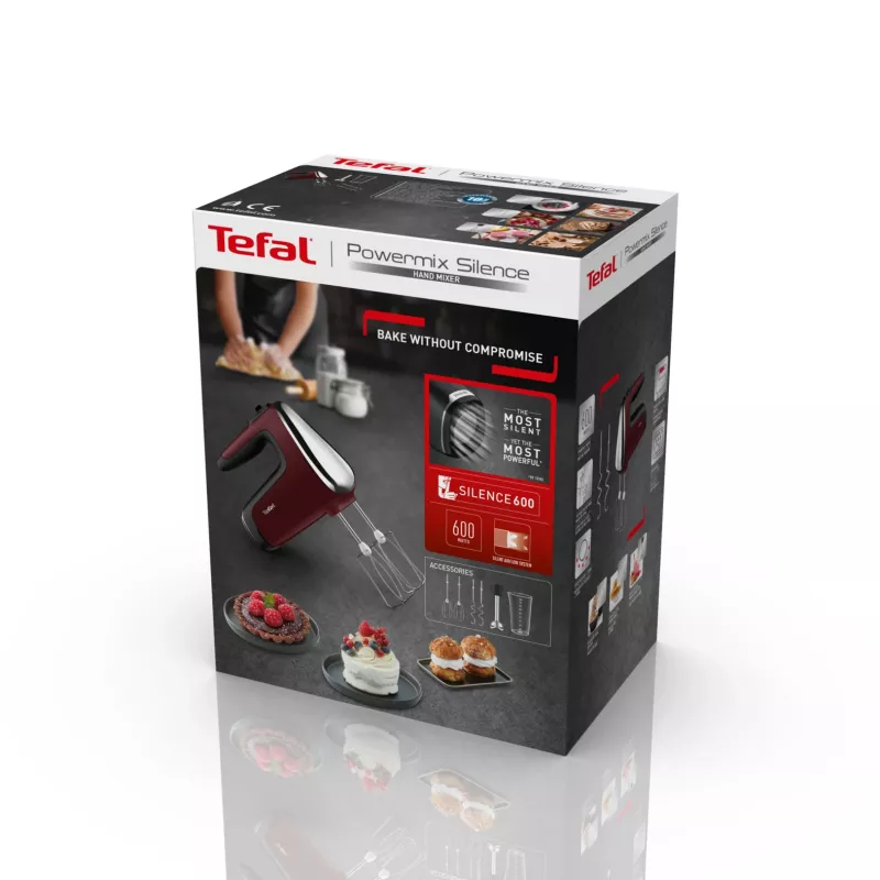 Tefal Powermix Silence HT6525 Μίξερ χειρός 600 W Κόκκινο