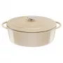 Tefal E25906 οβάλ μπεζ σκεύος μαγειρέματος από χυτοσίδηρο, διάμετρος 34 cm, οβάλ σχήμα