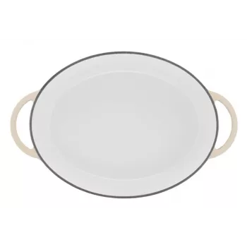Tefal E25906 οβάλ μπεζ σκεύος μαγειρέματος από χυτοσίδηρο, διάμετρος 34 cm, οβάλ σχήμα