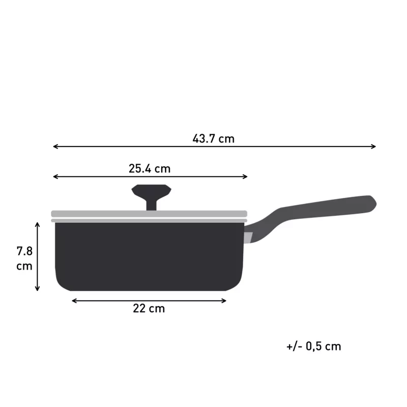 Tefal Change μαύρο C4763225 τηγάνι σοτέ στρογγυλό